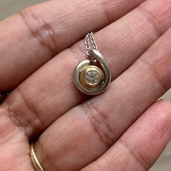 10k Two Toned Diamond Pendant Only